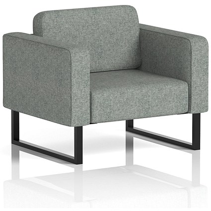 Brixworth Armchair, With Black Legs, In Rivet Fabric, Prime