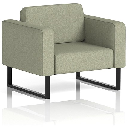 Brixworth Armchair, With Black Legs, In Main Line Flax Fabric, Newbury