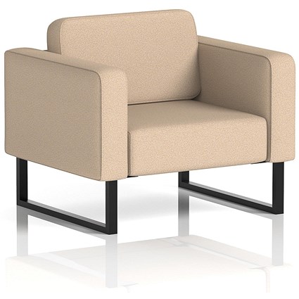 Brixworth Armchair, With Black Legs, In Synergy Fabric, Affix