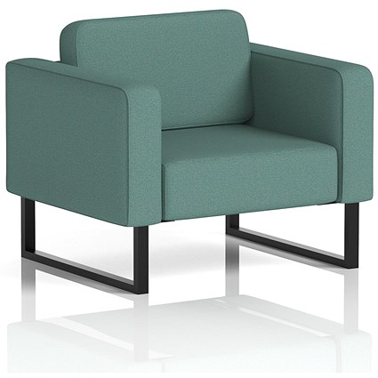 Brixworth Armchair, With Black Legs, In Sumi Fabric, Handa