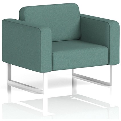 Brixworth Armchair, With White Legs, In Sumi Fabric, Handa