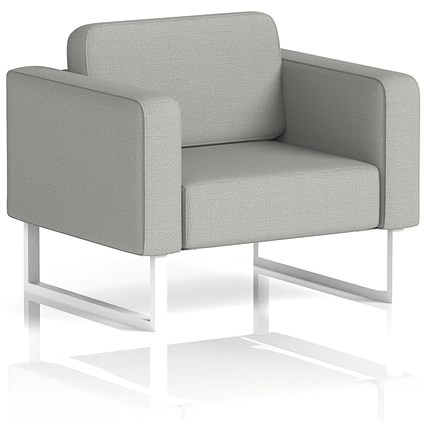 Brixworth Armchair, With White Legs, In Sumi Fabric, Tokyo