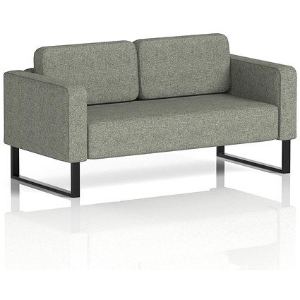 Brixworth 2 Seater Sofa, With Black Legs, In Rivet Fabric, Vitreous Brixworth 2 Seater Sofa, With Black Legs, In Rivet Fabric, Vitreous