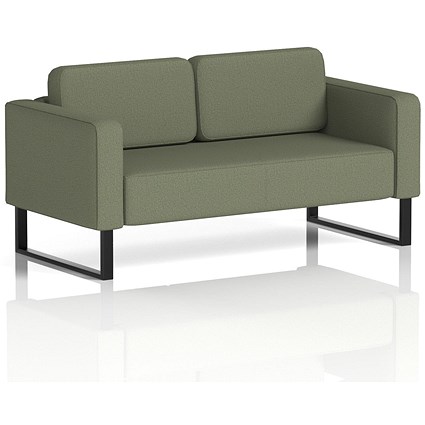 Brixworth 2 Seater Sofa, With Black Legs, In Main Line Flax Fabric, Monument