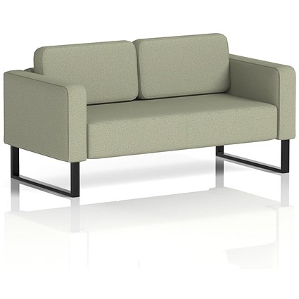 Brixworth 2 Seater Sofa, With Black Legs, In Main Line Flax Fabric, Newbury