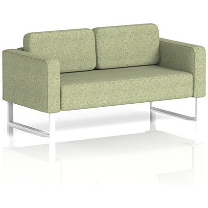 Brixworth 2 Seater Sofa, With White Legs, In Rivet Fabric, Burnish