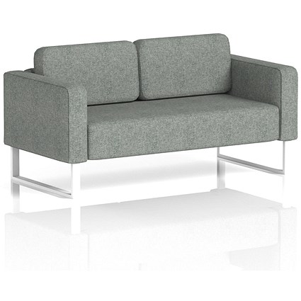 Brixworth 2 Seater Sofa, With White Legs, In Rivet Fabric, Prime