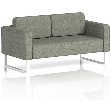 Brixworth 2 Seater Sofa, With White Legs, In Rivet Fabric, Vitreous Brixworth 2 Seater Sofa, With White Legs, In Rivet Fabric, Vitreous
