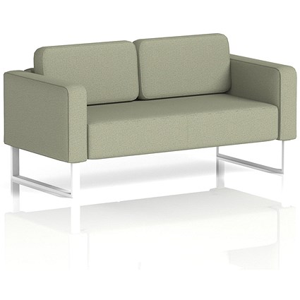 Brixworth 2 Seater Sofa, With White Legs, In Main Line Flax Fabric, Newbury