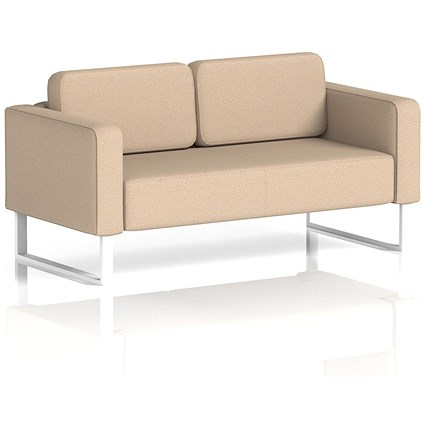 Brixworth 2 Seater Sofa, With White Legs, In Synergy Fabric, Affix