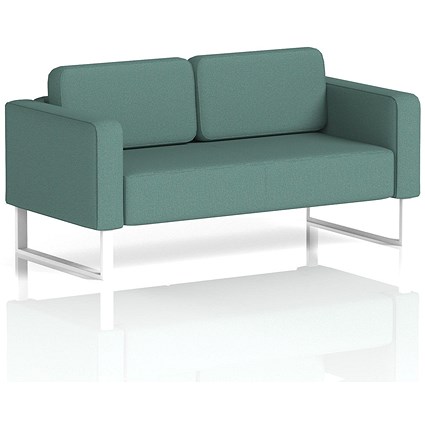 Brixworth 2 Seater Sofa, With White Legs, In Sumi Fabric, Handa