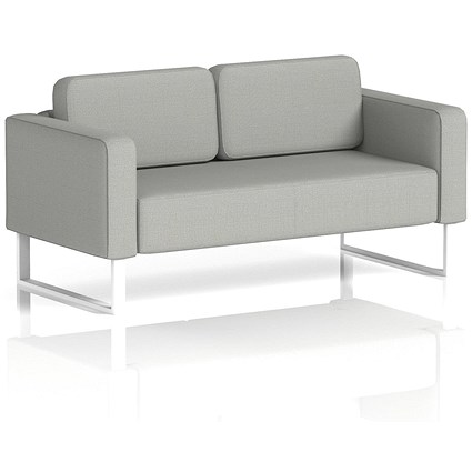 Brixworth 2 Seater Sofa, With White Legs, In Sumi Fabric, Tokyo
