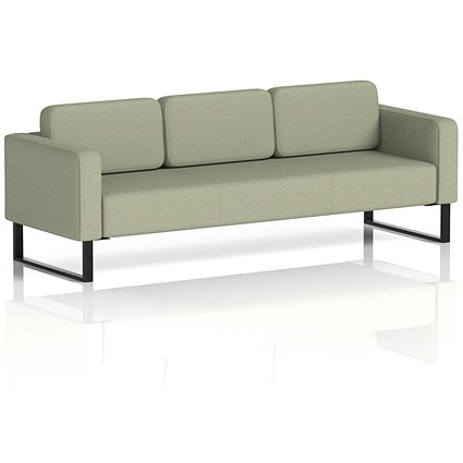 Brixworth 3 Seater Sofa, With Black Legs, In Main Line Flax Fabric, Newbury