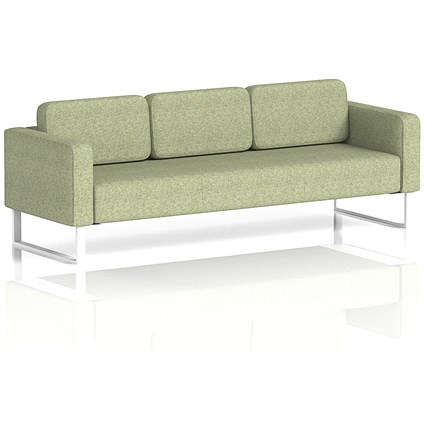 Brixworth 3 Seater Sofa, With White Legs, In Rivet Fabric, Burnish