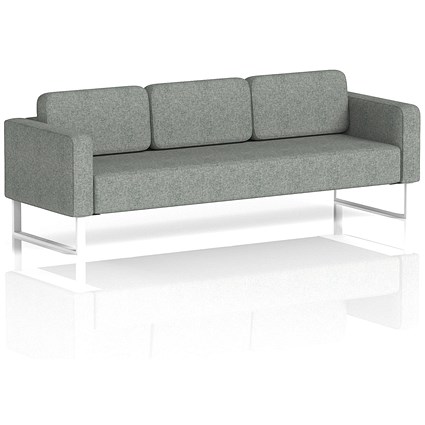 Brixworth 3 Seater Sofa, With White Legs, In Rivet Fabric, Prime