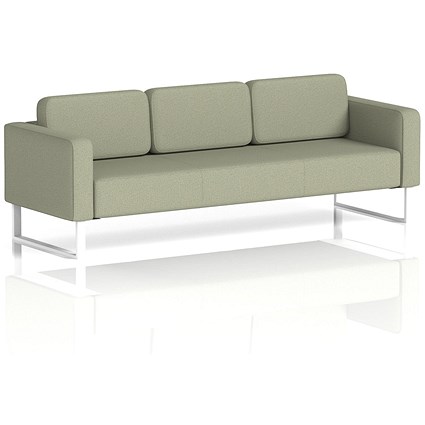 Brixworth 3 Seater Sofa, With White Legs, In Main Line Flax Fabric, Newbury
