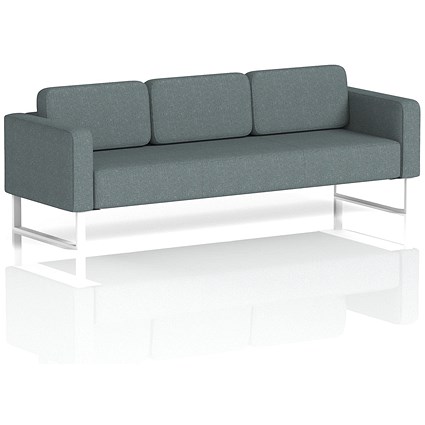 Brixworth 3 Seater Sofa, With White Legs, In Main Line Flax Fabric, Westminster