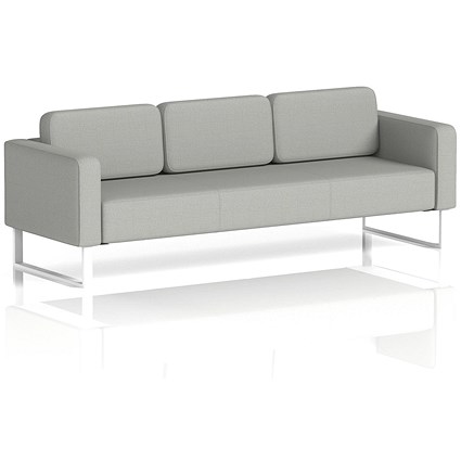 Brixworth 3 Seater Sofa, With White Legs, In Sumi Fabric, Tokyo