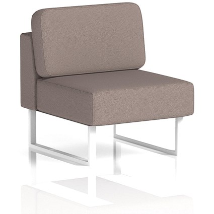 Brixworth Modular Seating Central Unit, With White Legs, In Yoredale Fabric, Settle