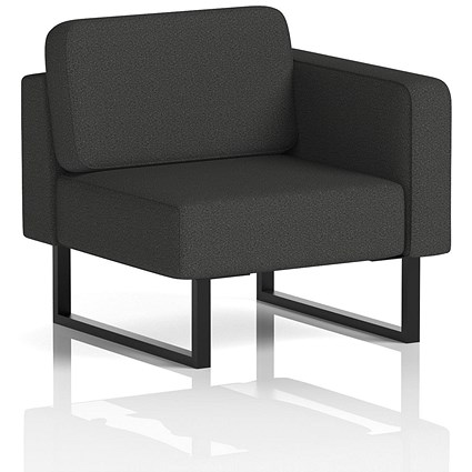 Brixworth Modular Seating Left Unit, With Black Legs, In Synergy Fabric, Mix