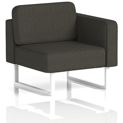 Brixworth Modular Seating Left Unit, With White Legs, In Main Line Flax Fabric, Temple