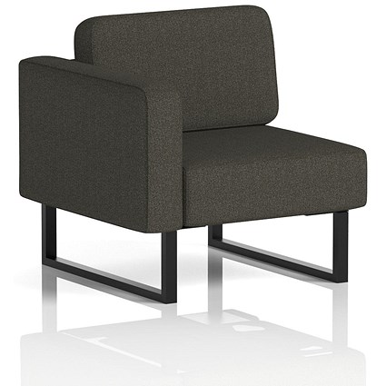 Brixworth Modular Seating Right Unit, With Black Legs, In Main Line Flax Fabric, Temple