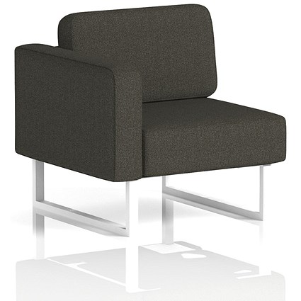 Brixworth Modular Seating Right Unit, With White Legs, In Main Line Flax Fabric, Temple