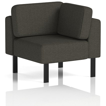 Brixworth Modular Seating Corner Unit, With Black Legs, In Main Line Flax Fabric, Temple