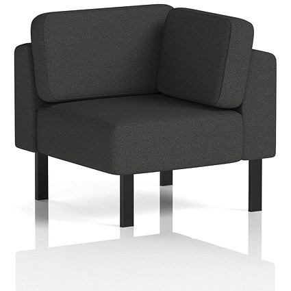 Brixworth Modular Seating Corner Unit, With Black Legs, In Synergy Fabric, Mix