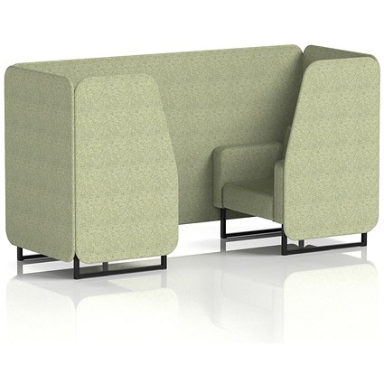 Brixworth 2 Seater Booth, Black Legs, Rivet Fabric, Burnish Panels And Sofa
