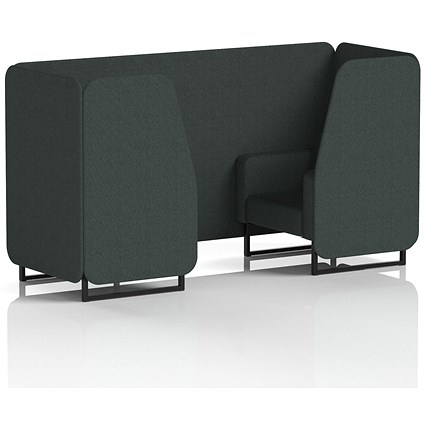 Brixworth 2 Seater Booth, Black Legs, Rivet Fabric, Charcoal Panels And Sofa Brixworth 2 Seater Booth, Black Legs, Rivet Fabric, Charcoal Panels And Sofa