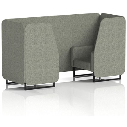 Brixworth 2 Seater Booth, Black Legs, Rivet Fabric, Vitreous Panels And Sofa
