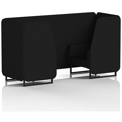 Brixworth 2 Seater Booth, Black Legs, X2 Fabric, Diameter Panels And Sofa