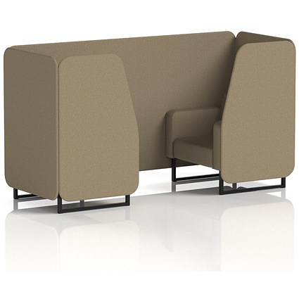 Brixworth 2 Seater Booth, Black Legs, Main Line Flax Fabric, Bank Panels And Sofa