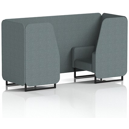 Brixworth 2 Seater Booth, Black Legs, Main Line Flax Fabric, Westminster Panels And Sofa