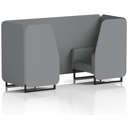 Brixworth 2 Seater Booth, Black Legs, Synergy Fabric, Partner Panels And Sofa