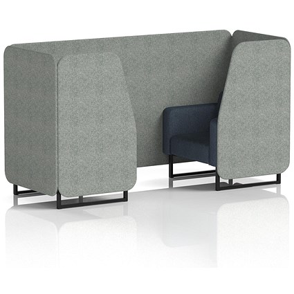 Brixworth 2 Seater Booth, Black Legs, Rivet Fabric, Prime Panels And Crucible Sofa