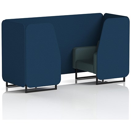 Brixworth 2 Seater Booth, Black Legs, X2 Fabric, Calculus Panels And Polygon Sofa