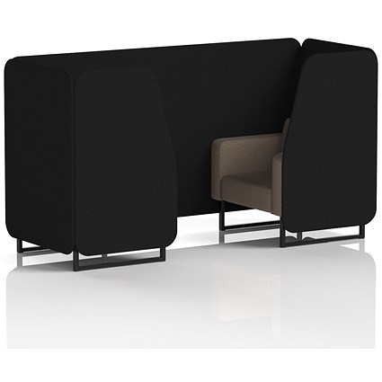 Brixworth 2 Seater Booth, Black Legs, X2 Fabric, Diameter Panels And Theory Sofa