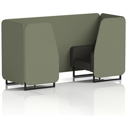 Brixworth 2 Seater Booth, Black Legs, Main Line Flax Fabric, Monument Panels And Temple Sofa