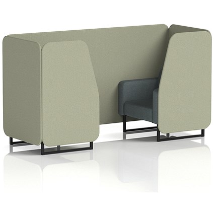 Brixworth 2 Seater Booth, Black Legs, Main Line Flax Fabric, Newbury Panels And Westminster Sofa