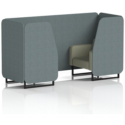 Brixworth 2 Seater Booth, Black Legs, Main Line Flax Fabric, Westminster Panels And Newbury Sofa