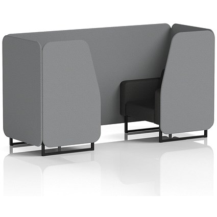 Brixworth 2 Seater Booth, Black Legs, Synergy Fabric, Partner Panels And Mix Sofa