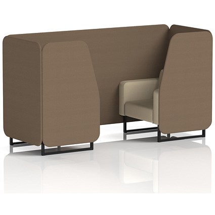 Brixworth 2 Seater Booth, Black Legs, Sumi Fabric, Osaka Panels And Zen Sofa