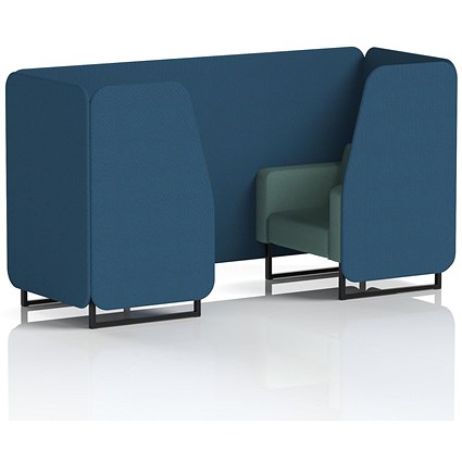 Brixworth 2 Seater Booth, Black Legs, Sumi Fabric, Uto Panels And Handa Sofa