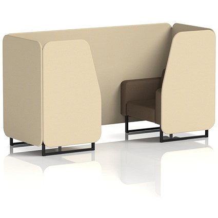 Brixworth 2 Seater Booth, Black Legs, Sumi Fabric, Zen Panels And Osaka Sofa