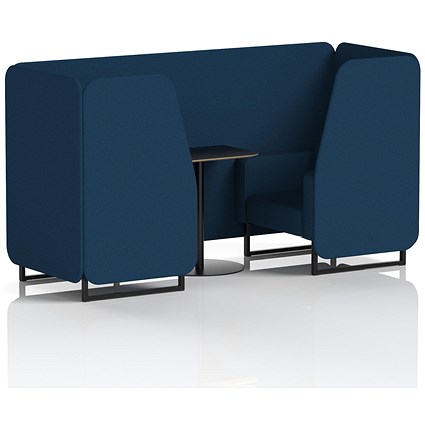 Brixworth 2 Seater Booth with Table, Black Legs, Black Table, X2 Fabric, Calculus Panels And Sofa