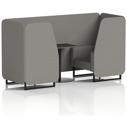 Brixworth 2 Seater Booth with Table, Black Legs, Black Table, X2 Fabric, Number Panels And Sofa