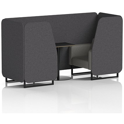 Brixworth 2 Seater Booth with Table, Black Legs, Black Table, X2 Fabric, Arithmetic Panels And Number Sofa