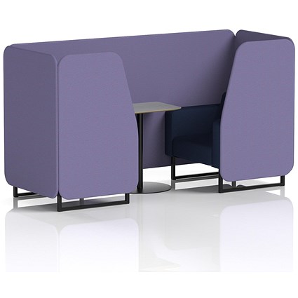 Brixworth 2 Seater Booth with Table, Black Legs, Grey/Black Table, Synergy Fabric, Order Panels And Alike Sofa